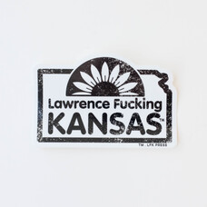 Leslie Kay Sunflower LFK Words Vinyl Sticker (White)