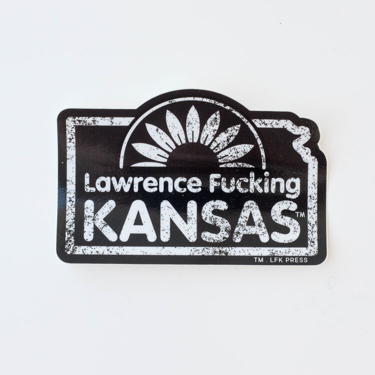 Leslie Kay Sunflower LFK Words Vinyl Sticker (Black)