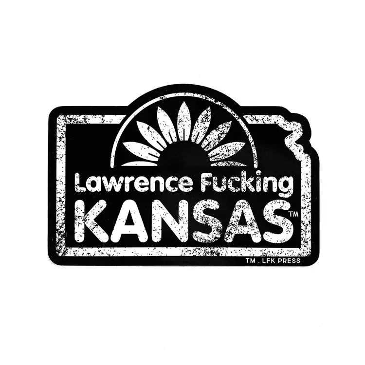 Leslie Kay Sunflower LFK Words Vinyl Sticker (Black)