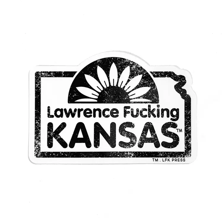 Leslie Kay Sunflower LFK Words Vinyl Sticker (White)