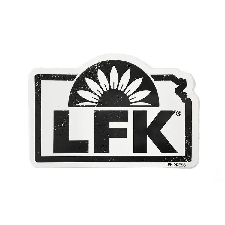 Leslie Kay Sunflower LFK vinyl sticker (black on white)