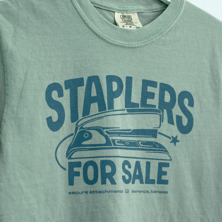 Secure Attachments Secure Attachments "Staplers for Sale" T-shirt