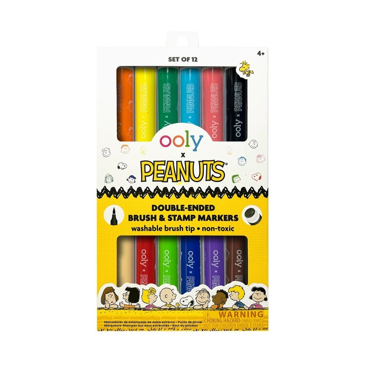 OOLY Peanuts: Double-Ended Brush & Stamp Markers