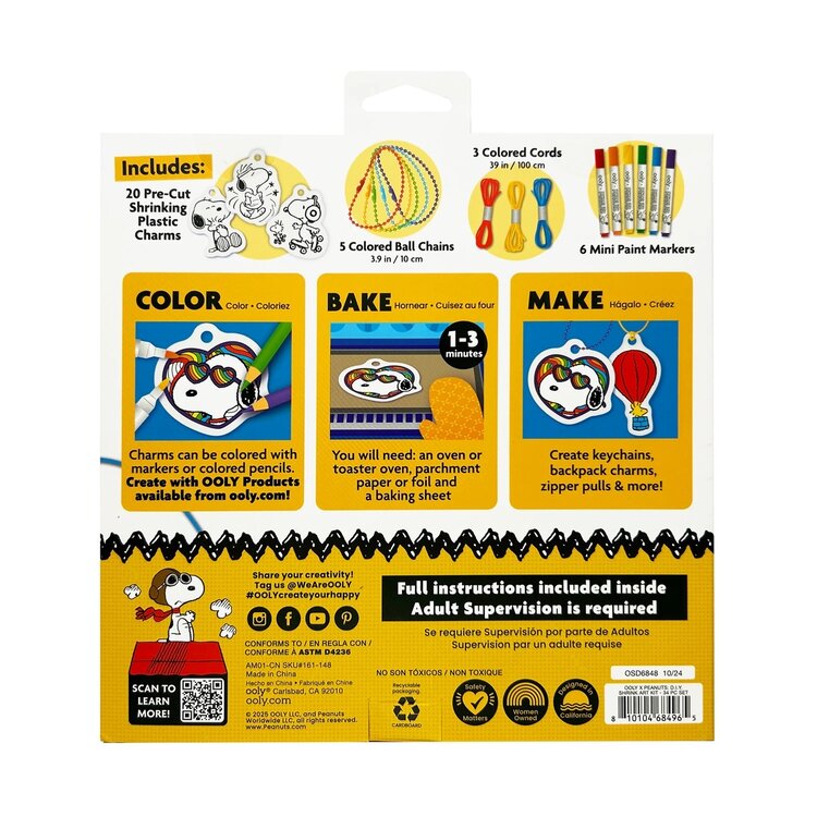 OOLY Peanuts DIY Shrink Art Kit