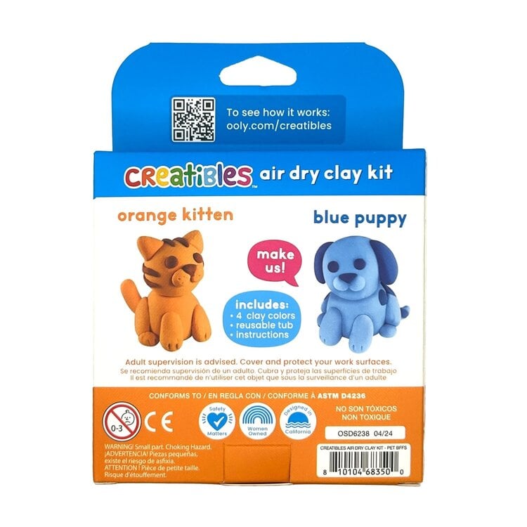 OOLY Creatibles D.I.Y. Air-Dry Clay Kit: Pet Bffs *NO REORDER*