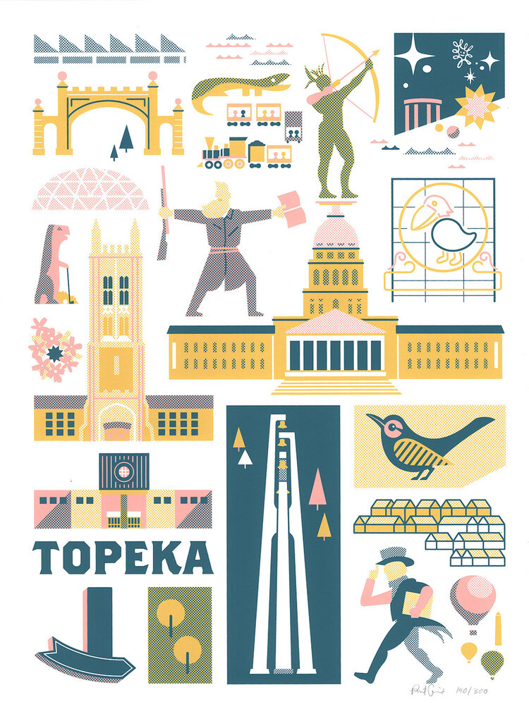 Patrick Giroux Topeka Landmarks Print