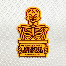 Wonder Fair Yellow Skeleton Haunted Bathroom magnet