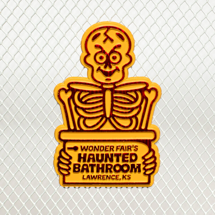 Wonder Fair Yellow Skeleton Haunted Bathroom magnet