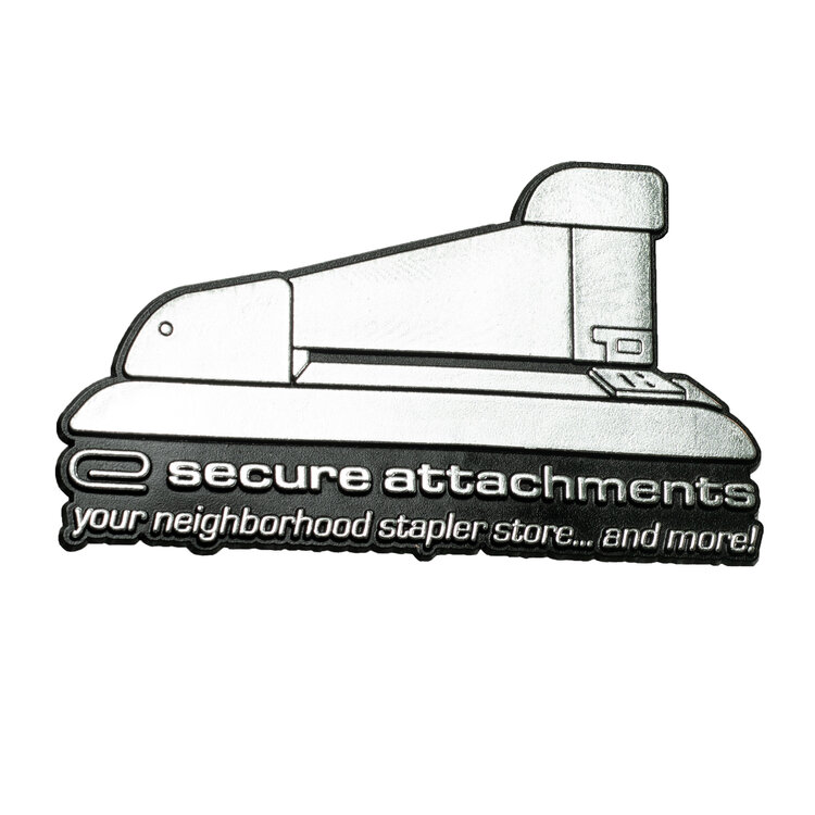Secure Attachments Secure Attachments metallic stapler vintage 3D molded magnet