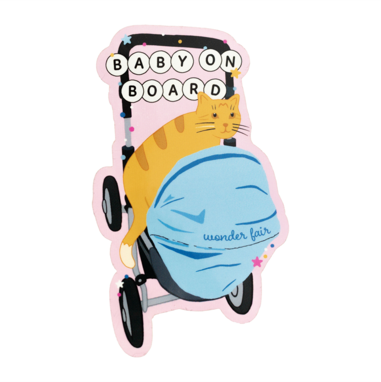 Wonder Fair Baby on Board (Dave) vinyl sticker by Allie Feigeles