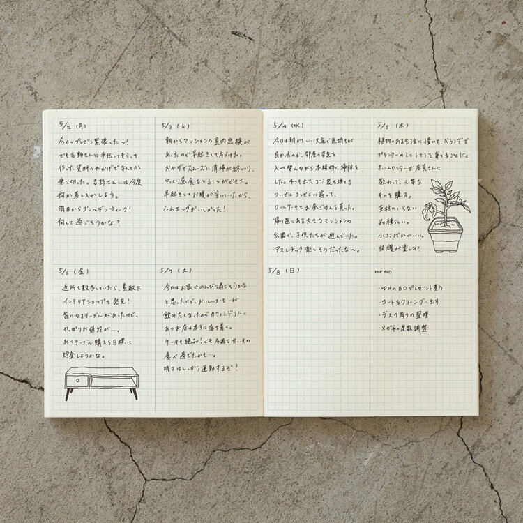 Midori MD Notebook A5 Grid Block English Caption