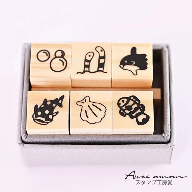 Sanby Co. Mini Stamp Set of 6