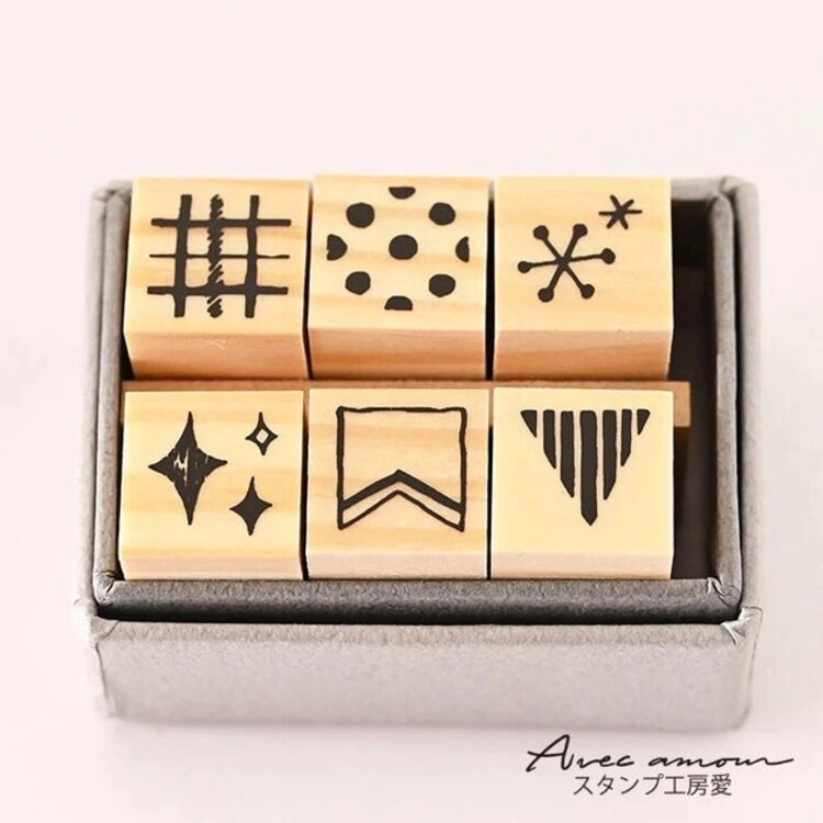 Sanby Co. Mini Stamp Set of 6