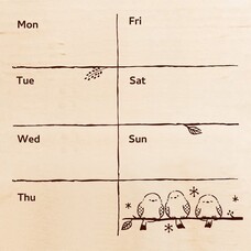 Sanby Co. Weekly Budgie Calendar Stamp
