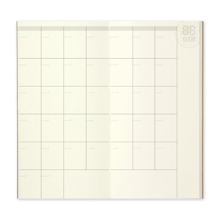 Midori 017 Free Diary Monthly Regular Size Insert - Traveler's Notebook