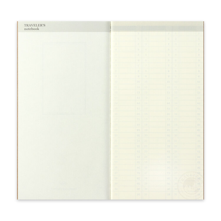 Midori 018 Weekly Vertical Free Diary Regular Size Insert - Traveler's Notebook