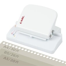 Carl White Lite Multi-Hole Punch for A4 (30-Hole), B5 (26-Hole), A5 (20-Hole)