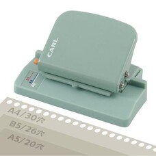 Carl Light Green Lite Multi-Hole Punch for A4 (30-Hole), B5 (26-Hole), A5 (20-Hole)