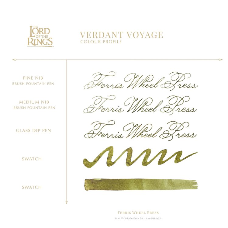 Ferris Wheel Press Lord of the Rings  Fountain Pen Ink - Verdant Voyage 28ml