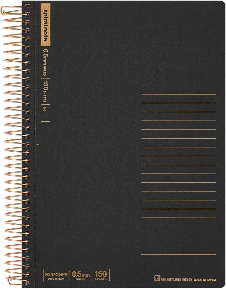 Maruman SPIRAL NOTEBOOK BASIC- RULED 6.5MM - 150 SHEETS-