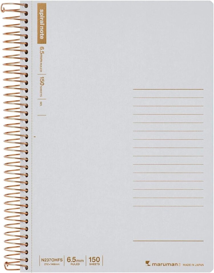 Maruman SPIRAL NOTEBOOK BASIC- RULED 6.5MM - 150 SHEETS-