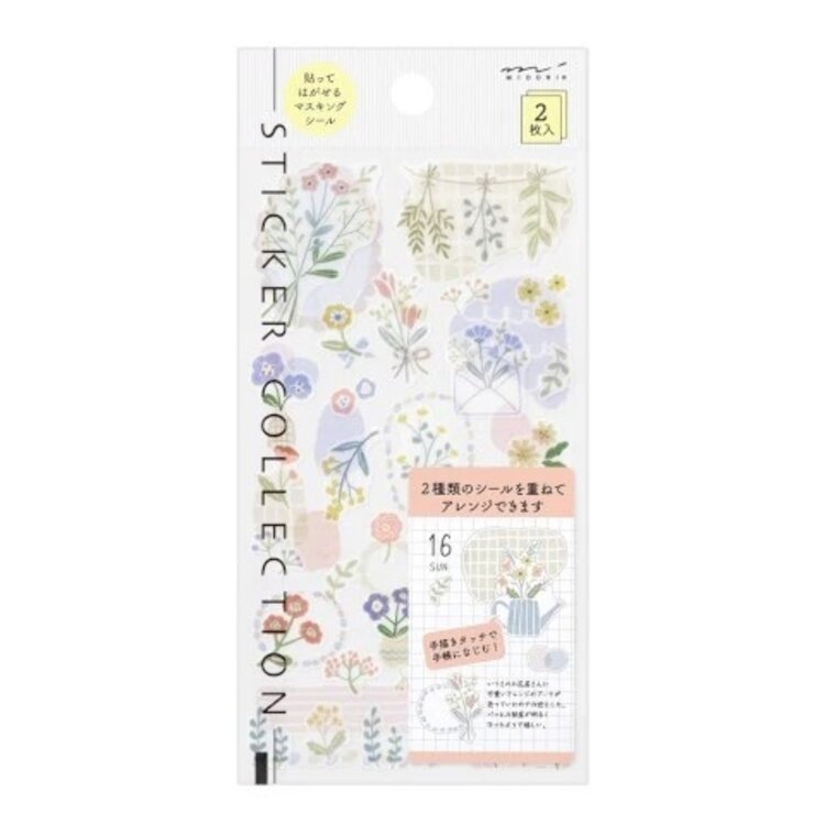 Midori STICKER 2639 TWO SHEETS FLOWER