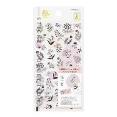 Midori Monotone Flower Sticker Sheet