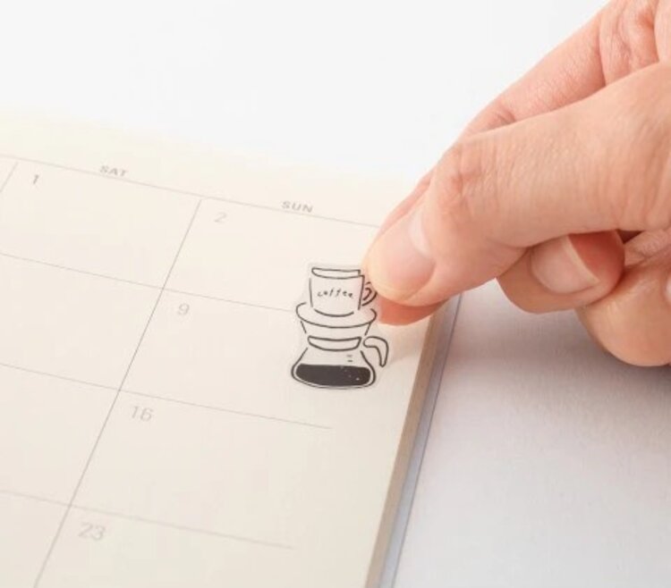 Midori STICKER 2641 TWO SHEETS MONOTONE CAFE