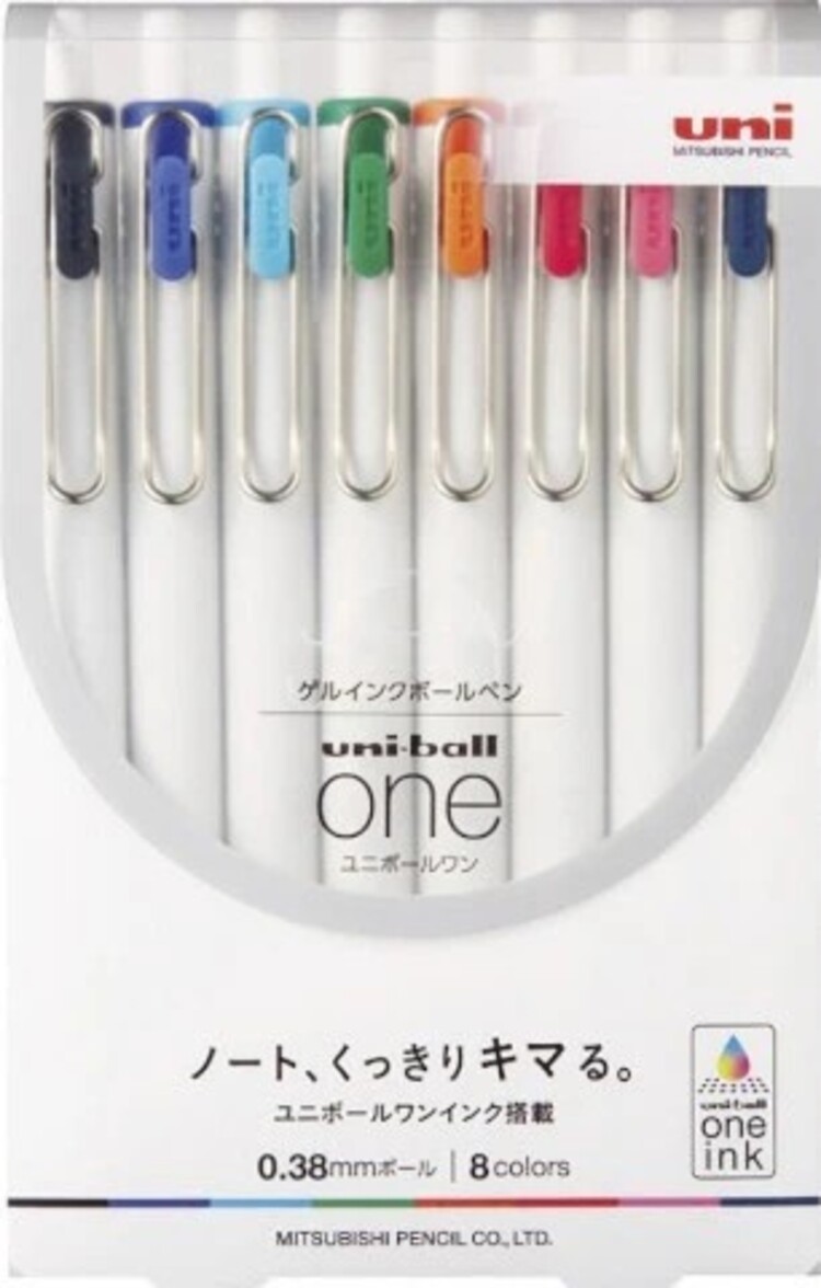 UNI Uniball One Fika 8 Pack 0.38mm Classic Colors