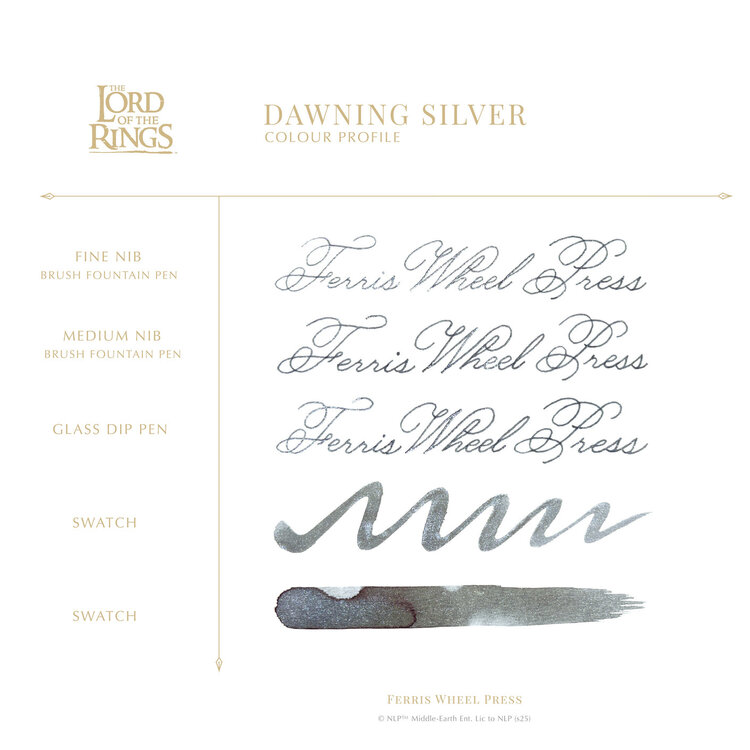 Ferris Wheel Press Lord of the Rings Ferris Wheel Press - Silver Fountain Pen and Ink Set: Gandalf