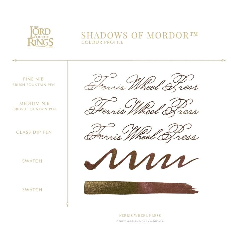 Ferris Wheel Press Lord of the Rings Fountain Pen Inks 10ml and 28ml Bottles
