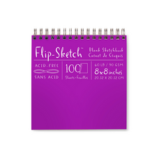 Global Art Materials Flip-Sketch Wire Sketchbook 8x8 Square Amethyst