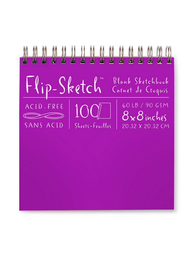 Global Art Materials Flip-Sketch Wire Sketchbook 8x8 Square Amethyst