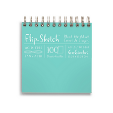 Global Art Materials Flip-Sketch Wire Sketchbook 6x6 Square | Caribbean