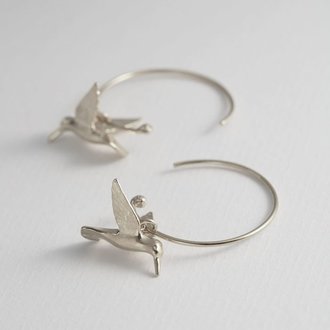 Alex Monroe Hummingbird Hoops