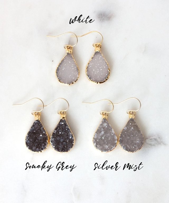 Pure Indigo Designs Jewelry Della Druzy Teardrop Earrings