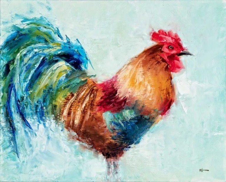 Mary Gregory Studio Rooster Flour Sack Towel