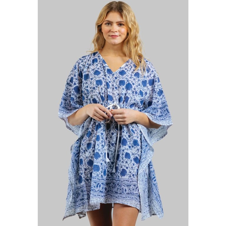 Sevya Handmade Block Print Cotton Caftan