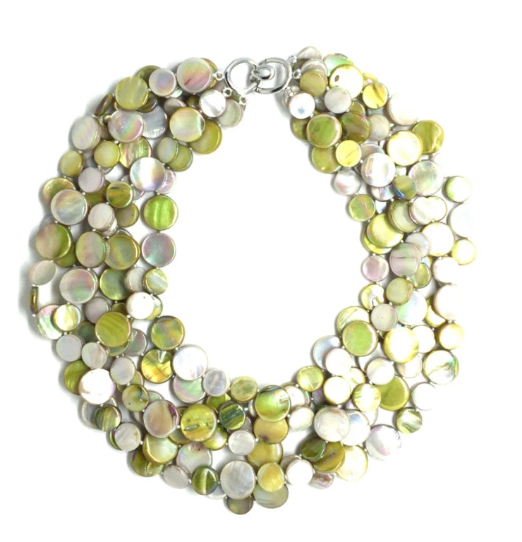 Sea Lily Mother of Pearl Layered Necklace