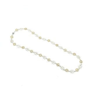 Sea Lily Geometric Mother of Pearl Long Necklace