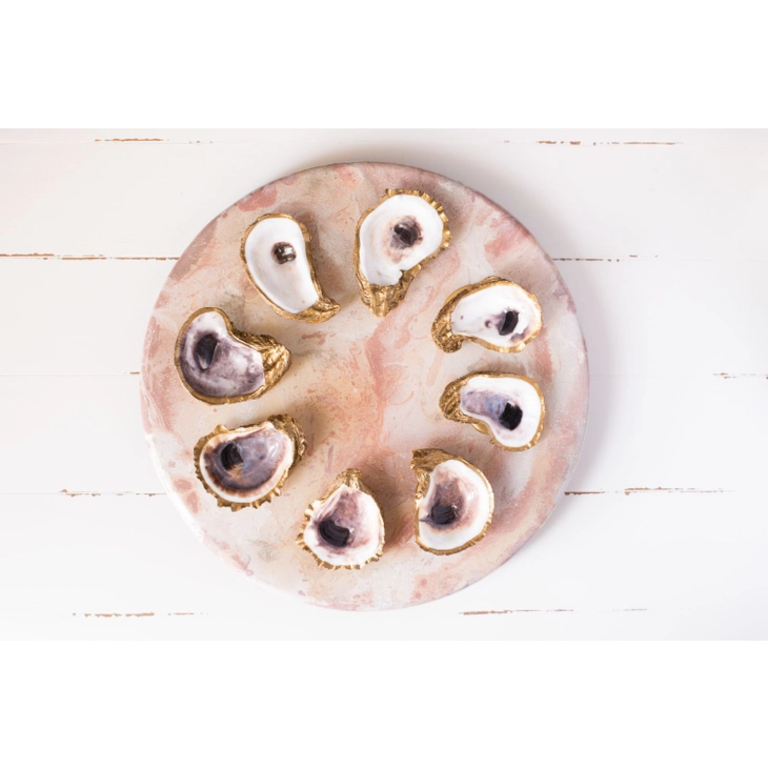 Indigo Decoupage Oyster Shell Napkin Rings — Grit and Grace Studio