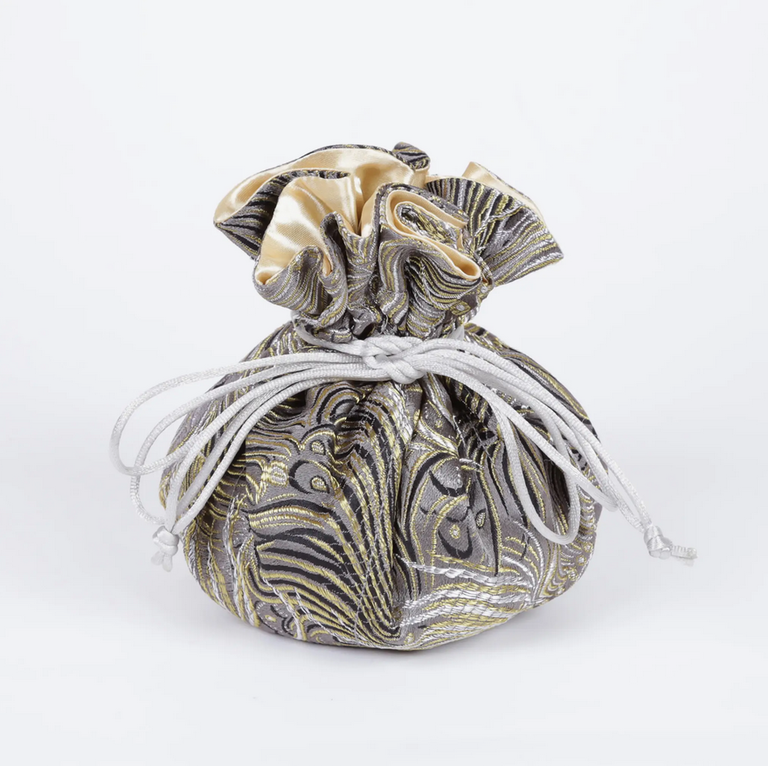 Cathayana Cathayana Peacock Feather Brocade Jewlery Pouch