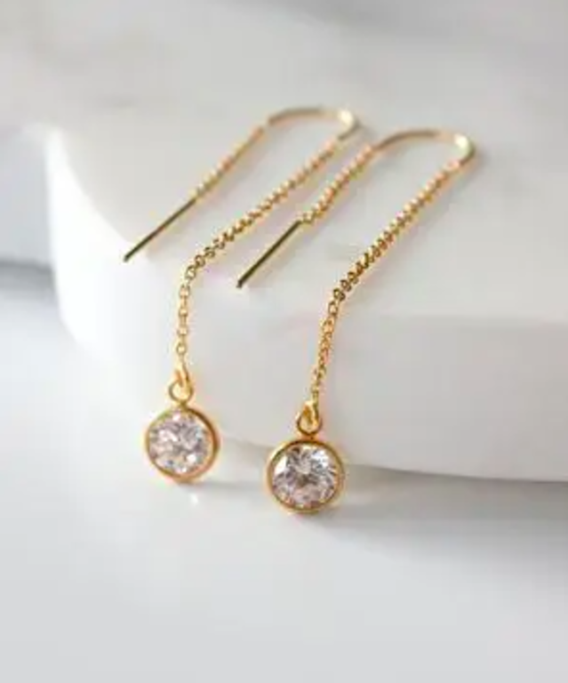 Pure Indigo Designs Jewelry Pure Indigo CHLE01 Chloe CZ Threader Earrings