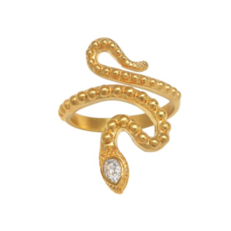 Satya White Topaz Snake Dot Ring