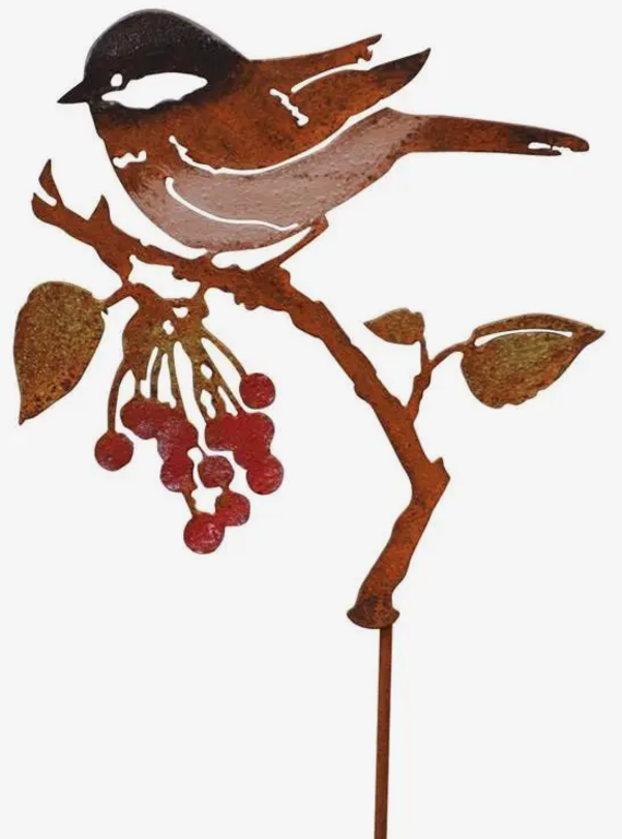 Rusty Birds Rusty Birds S926P Bird Wild Cherry Stake Painted