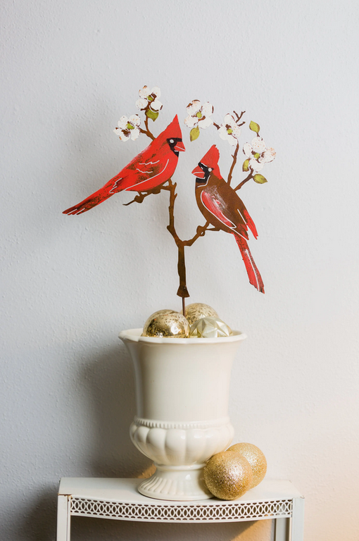 Rusty Birds Rusty Birds S934P Cardinals on Dogwood Stake