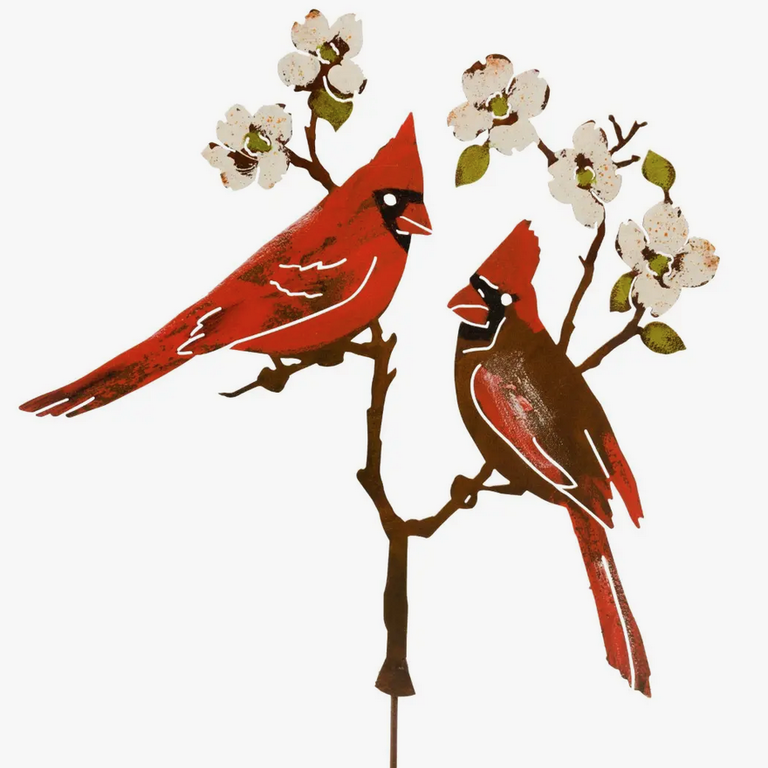 Rusty Birds Rusty Birds S934P Cardinals on Dogwood Stake