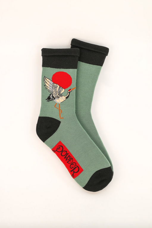 Powder Powder MEN'S CRANE AT SUNRISE SOCKS