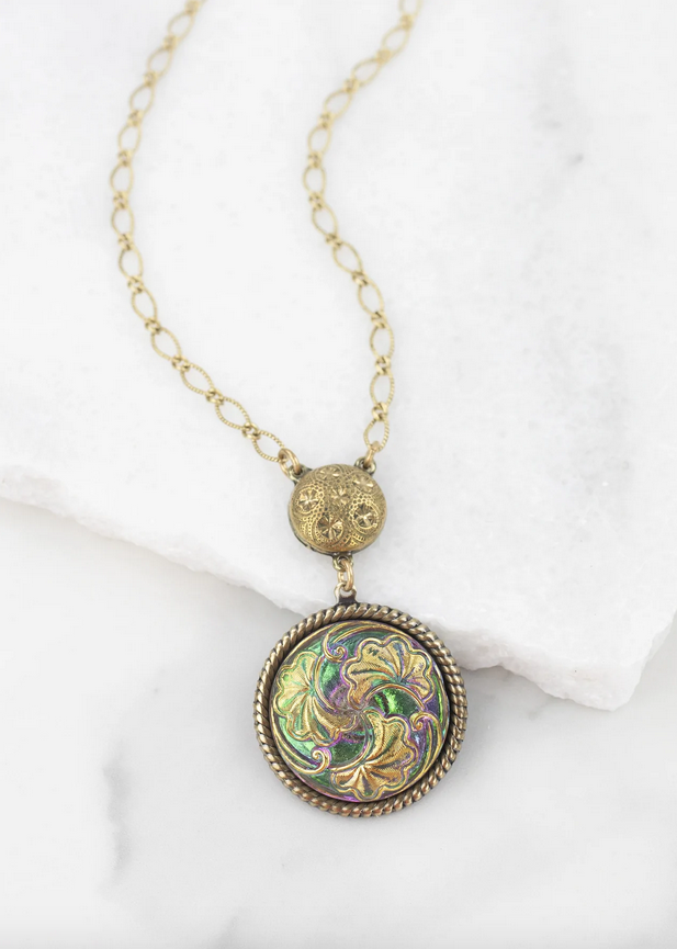 Grandmother's Buttons 001-N18B Ginko Necklace Sofia's Boutique, Inc