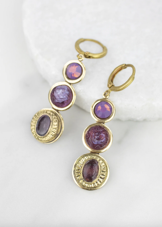Grandmother's Buttons Copy of Grandmother's Buttons 001-D31B Melange Earring White